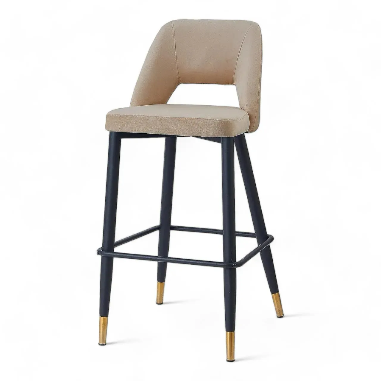 Wooden Twist Disc High Longer Metal Bar Stool Kitchen Counter Armless Bar Chair