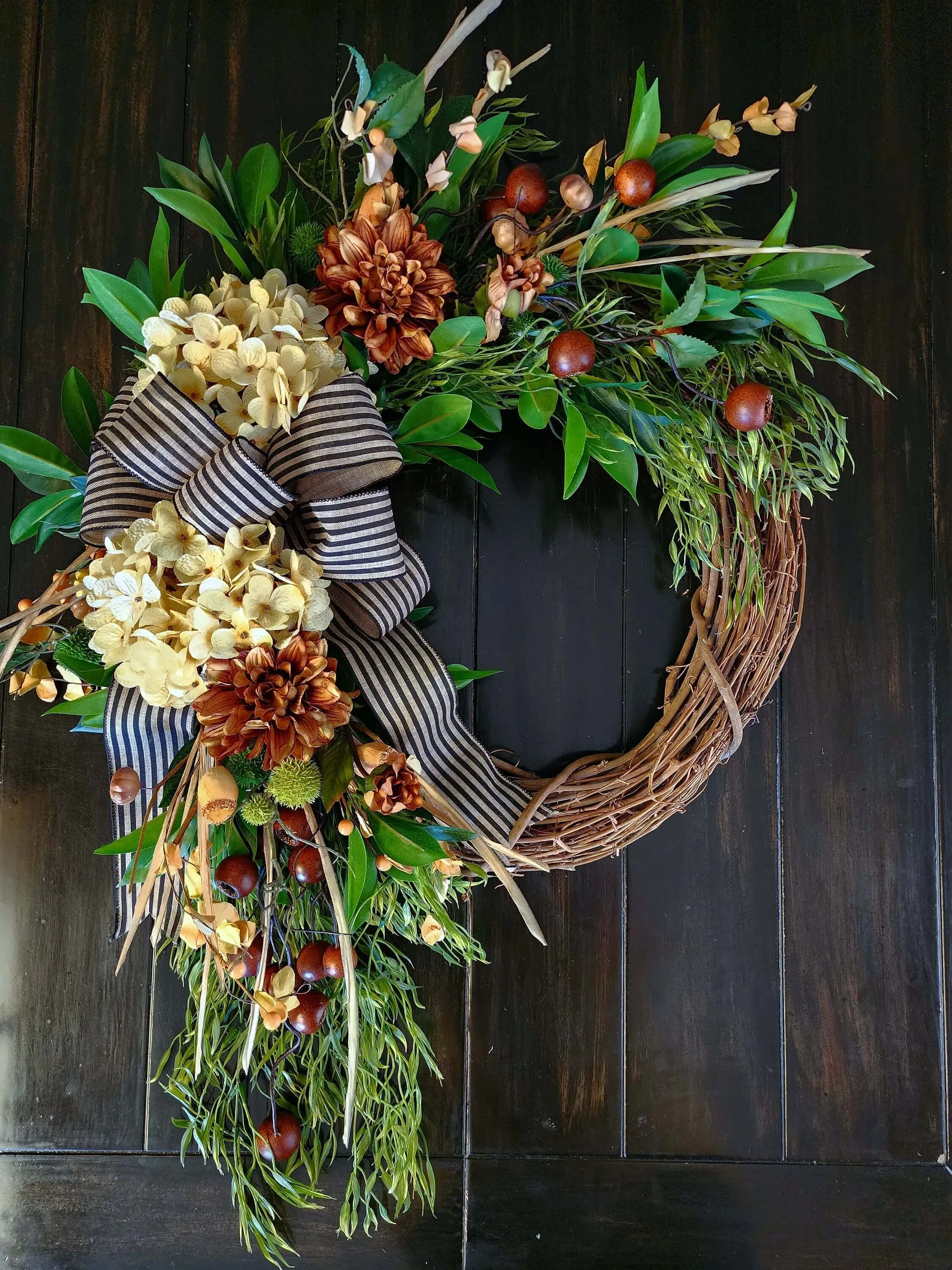 Year Round Neutral Wreath for Front Door, Country Farmhouse Wreaths, Mother's Day Gift, Gift for Her, Housewarming Gift